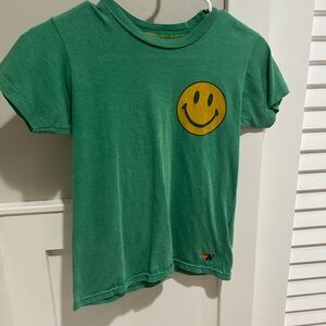 Aviator Nation Green Tee with Yellow Smiley